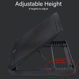 Laptop Cooler Stand Cooling Pad Adjustable Height Notebook Fan With LED Light