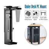 CPU Holder Under Desk Mount Adjustable Wall PC Stand Heavy Duty Computer Tower Casing Holder
