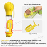 4-in-1 Travel Portable Pet Bottle Water 300ml with Food Container and Poop Shovel