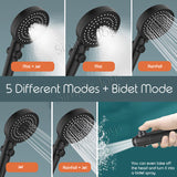 5-Mode Showerhead With Filter Stop Button Adjustable Water Pressure