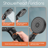 5-Mode Showerhead With Filter Stop Button Adjustable Water Pressure