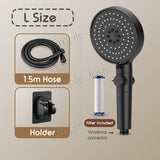 5-Mode Showerhead With Filter Stop Button Adjustable Water Pressure