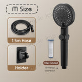 5-Mode Showerhead With Filter Stop Button Adjustable Water Pressure