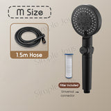 5-Mode Showerhead With Filter Stop Button Adjustable Water Pressure