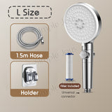5-Mode Showerhead With Filter Stop Button Adjustable Water Pressure