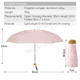 Anti UV Protection Lightweight Umbrella Foldable Into Compact Size