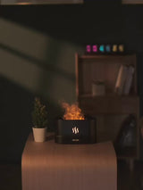Aroma Diffuser Humidifier With Mesmerizing Flame Simulator Compatible With Essential Oil For Aromatherapy