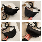 High Quality Stylish Nylon Half Moon Shoulder Sling Dumpling Bag Waterproof Unisex