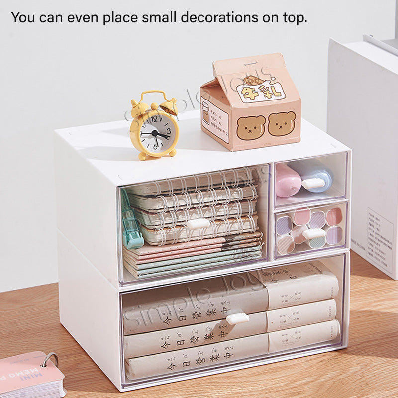 Stackable Drawer Organizer Storage Box For Desk Stationery Cosmetic De –  Simple Joys