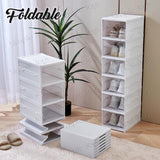 Foldable Shoe Box Clear Transparent Storage Space-saving Easy Installation