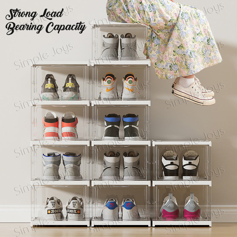 Foldable Shoe Box Clear Transparent Storage Space-saving Easy Installation