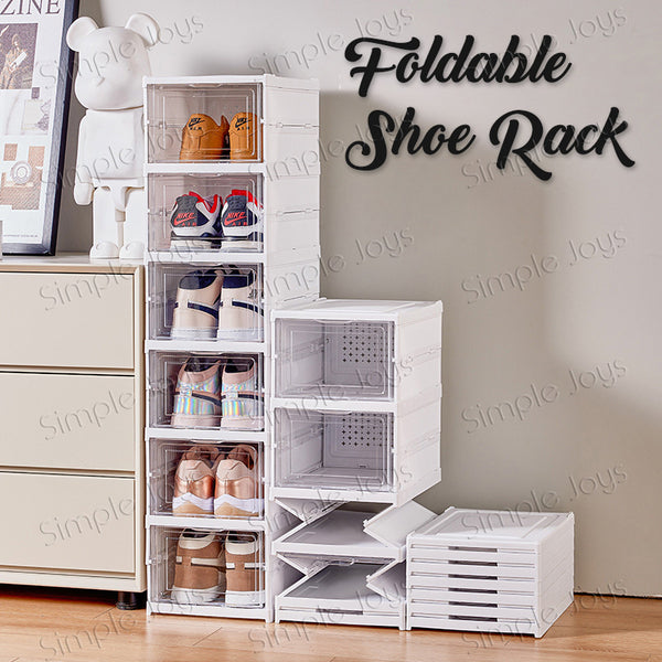 Foldable Shoe Box Clear Transparent Storage Space-saving Easy Installation