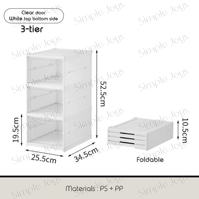 Foldable Shoe Box Clear Transparent Storage Space-saving Easy Installation