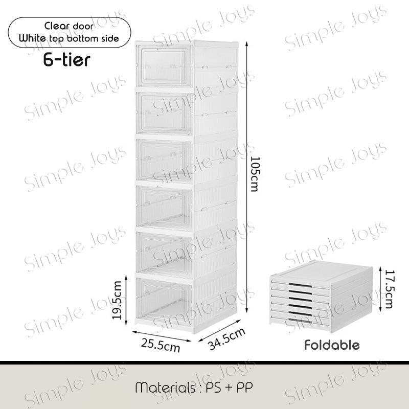 Foldable Shoe Box Clear Transparent Storage Space-saving Easy Installation