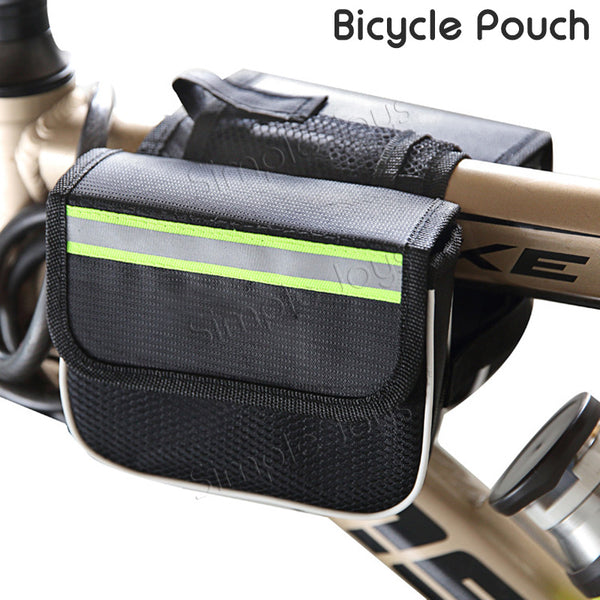 Bicycle Frame Front Bag Pouch With Reflective Strip