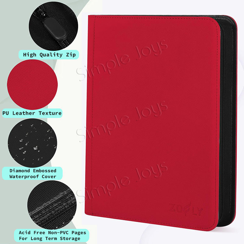 TCG Card Binder Album Holder With Zipper 4 or 9 Pocket Game Pokemon Co Simple Joys TCG Card Binder Album Holder With Zipper 4 or 9 Pocket Game Pokemon Co Simple Joys