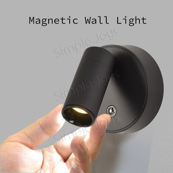 Magnetic LED Wall Light Reading Light with Touch & Remote Control – 360° Adjustable, 3 Color Modes