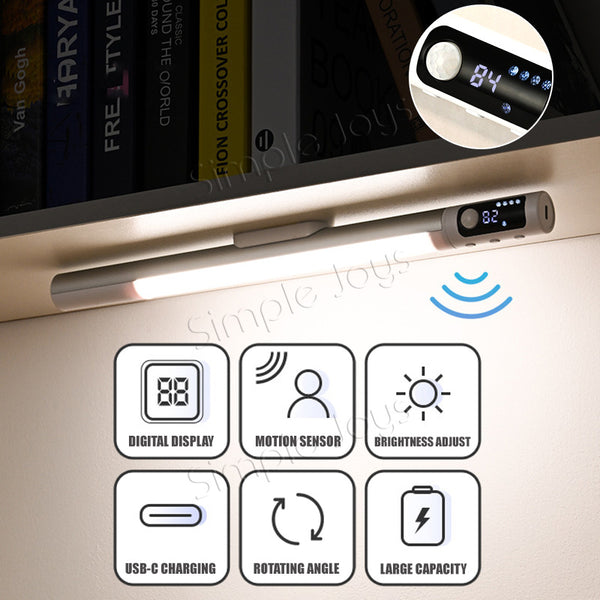 Motion Sensor LED Light Stick With Display And Adjustable Angle
