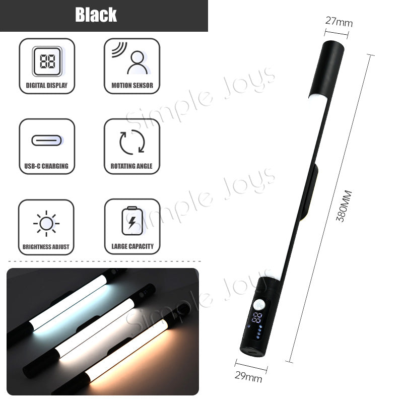 Motion Sensor LED Light Stick With Display And Adjustable Angle