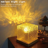 🌟 Dynamic Water Ripple Aurora Ambient Night Light Aesthetic Crystal Lamp