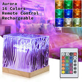 🌟 Dynamic Water Ripple Aurora Ambient Night Light Aesthetic Crystal Lamp