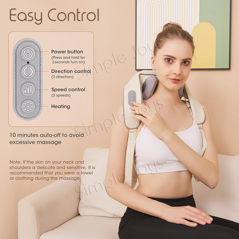 Cordless Shiatsu Neck Shoulder Massager Back And Leg Deep Tissue Massage