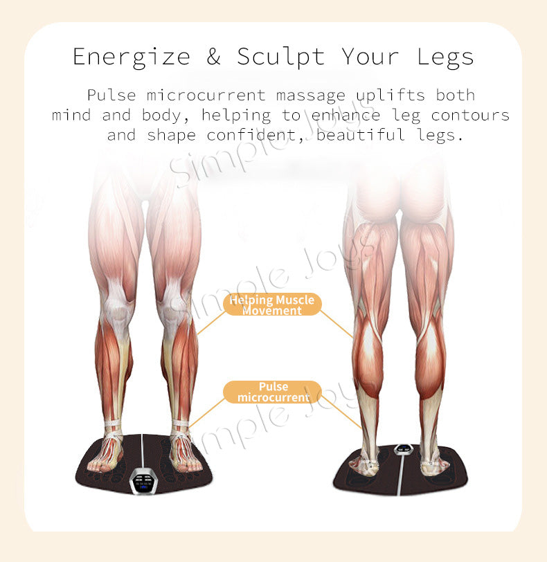 EMS Foot Massager Mat Pad 👣 32 Levels Rechargeable Foldable Remote Control Electric Acupoint Leg Sculpting