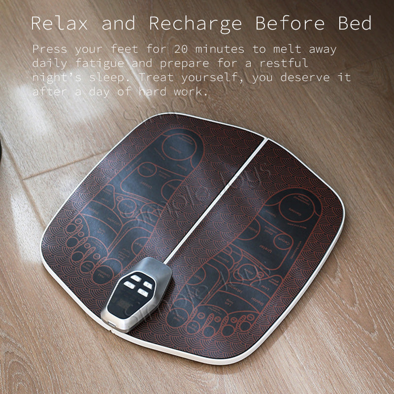 EMS Foot Massager Mat Pad 👣 32 Levels Rechargeable Foldable Remote Control Electric Acupoint Leg Sculpting