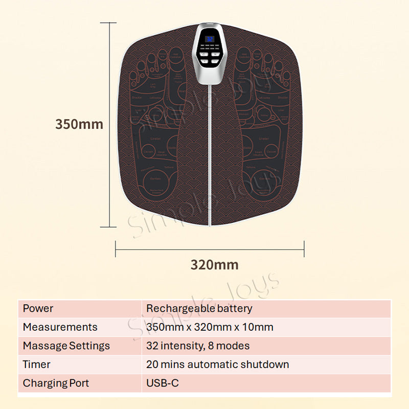 EMS Foot Massager Mat Pad 👣 32 Levels Rechargeable Foldable Remote Control Electric Acupoint Leg Sculpting
