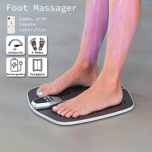EMS Foot Massager Mat Pad 👣 32 Levels Rechargeable Foldable Remote Control Electric Acupoint Leg Sculpting