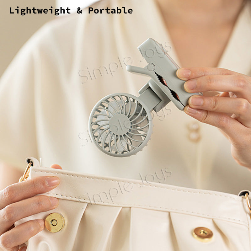 Portable Clip Fan 360° Adjustable USB Type-C Rechargeable Umbrella/Backpack Fan