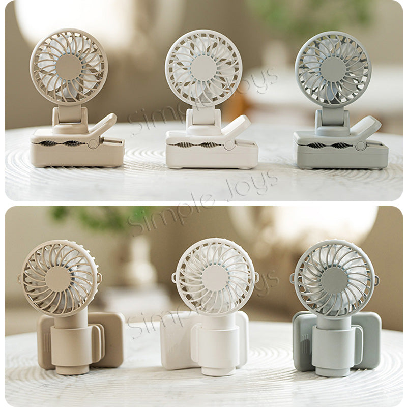 Portable Clip Fan 360° Adjustable USB Type-C Rechargeable Umbrella/Backpack Fan