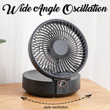 Hanging Wall Fan USB Rechargeable With Auto Oscillation / Remote Control / Night Light For Desk