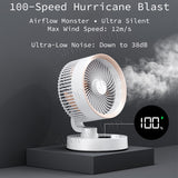 100 Speed Auto Oscillation Desktop Fan High Battery Capacity Table USB Fan