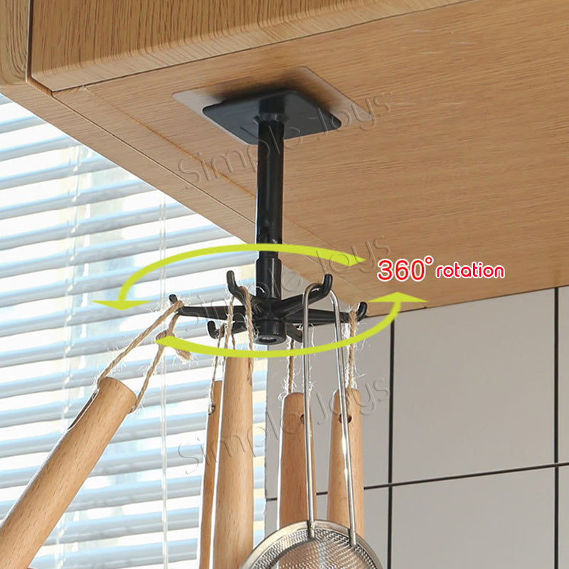 (5pcs Bundle) Rotating Hook 6 Claw In 1 Multi-purpose Hanging For Kitchen Bathroom