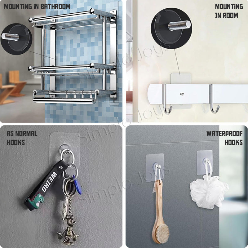 Adhesive Wall Mounting Screw Hook Tape Drill Free Picture Hanger