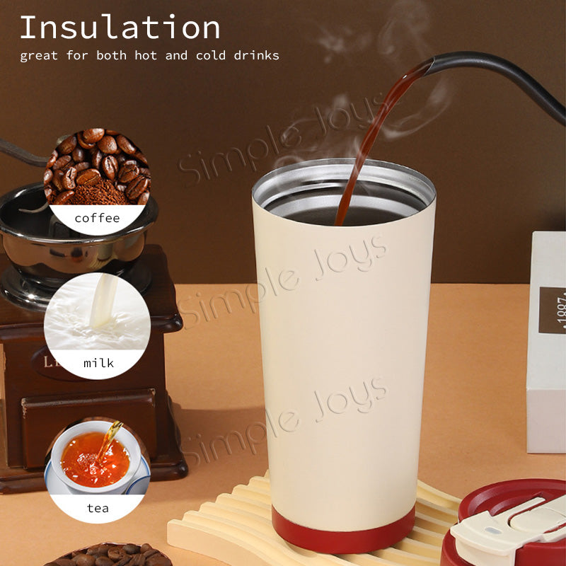 Leak-Proof Ceramic Coated Thermal Tumbler Cup with Strap - Stylish & Insulated Tumbler