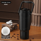 Ceramic Thermal Tumbler With Handle Water Bottle That Fits Most Cup Holder