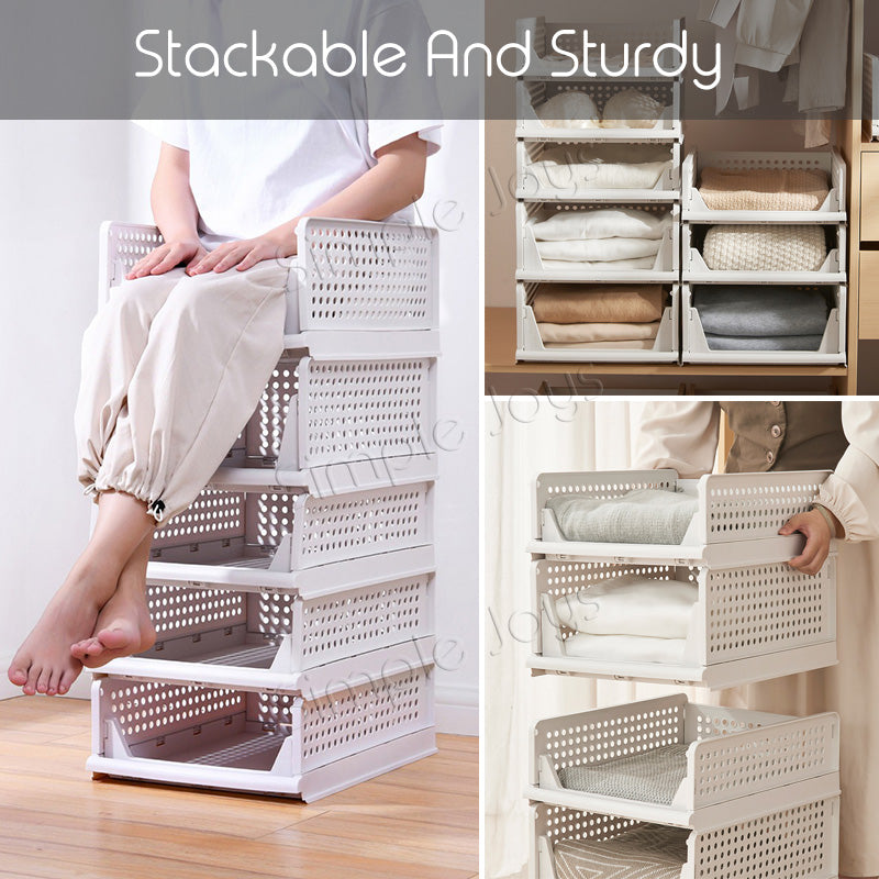 (2pcs) Multipurpose Wardrobe Organizer Divider Stackable And Foldable Pull-Out Design