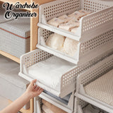 (2pcs) Multipurpose Wardrobe Organizer Divider Stackable And Foldable Pull-Out Design