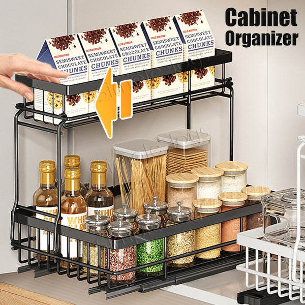 2-Tier Pull-out Kitchen Cabinet Organizer Storage