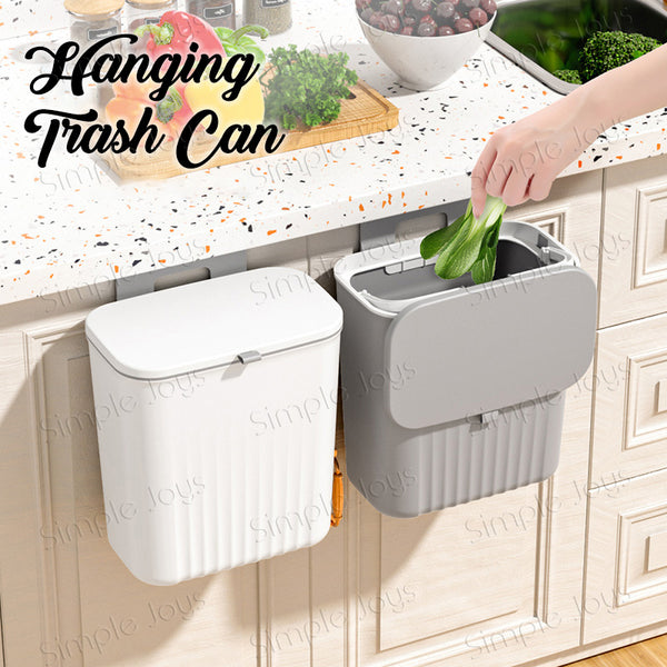 Hanging Kitchen Trash Rubbish Bin Dustbin With Cover For Cabinet Door