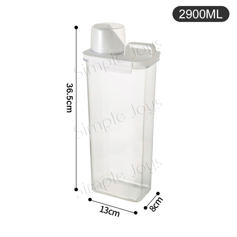 Airtight Dry Food Container Storage For Kitchen Or Pet Food With Pour Spout Measuring Cup