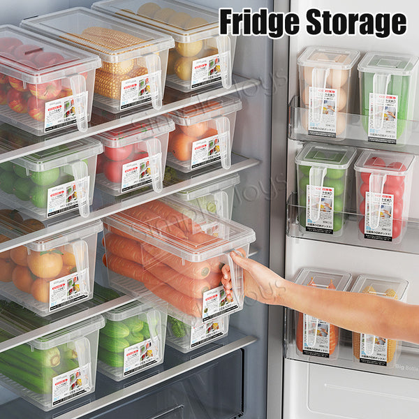 Fridge Storage Container Box With Handle Refrigerator Organizer