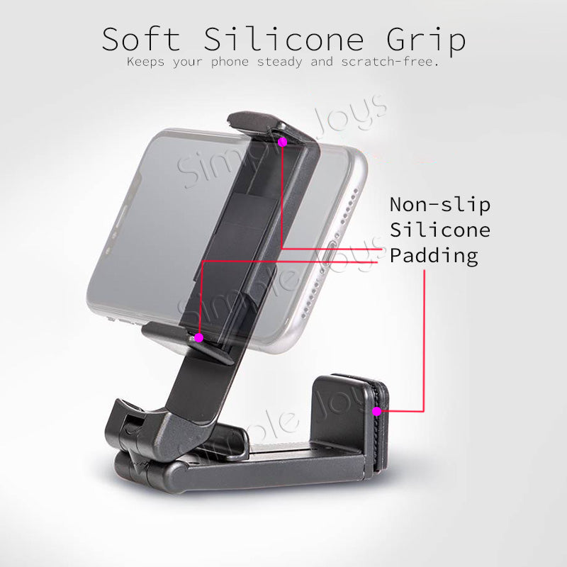 Universal Travel Phone Holder Airplane Tray Clamp Mount | Adjustable Stand for Desk, Bed, Kitchen