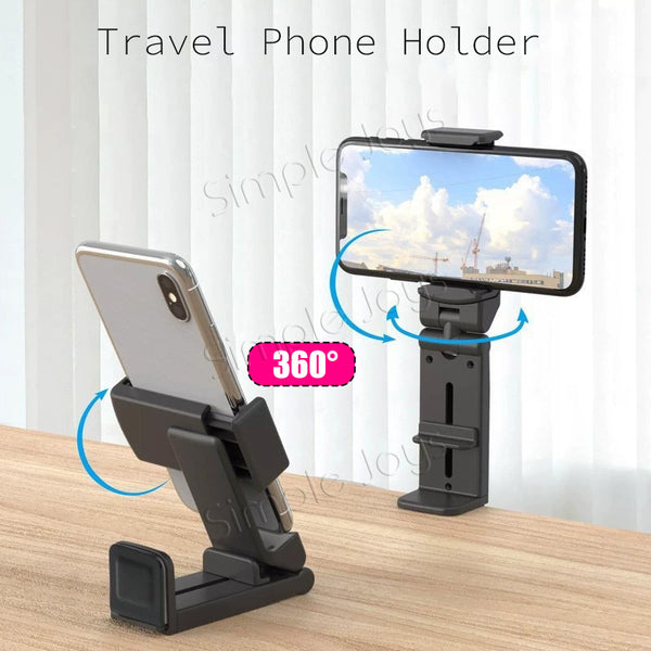 Universal Travel Phone Holder Airplane Tray Clamp Mount | Adjustable Stand for Desk, Bed, Kitchen