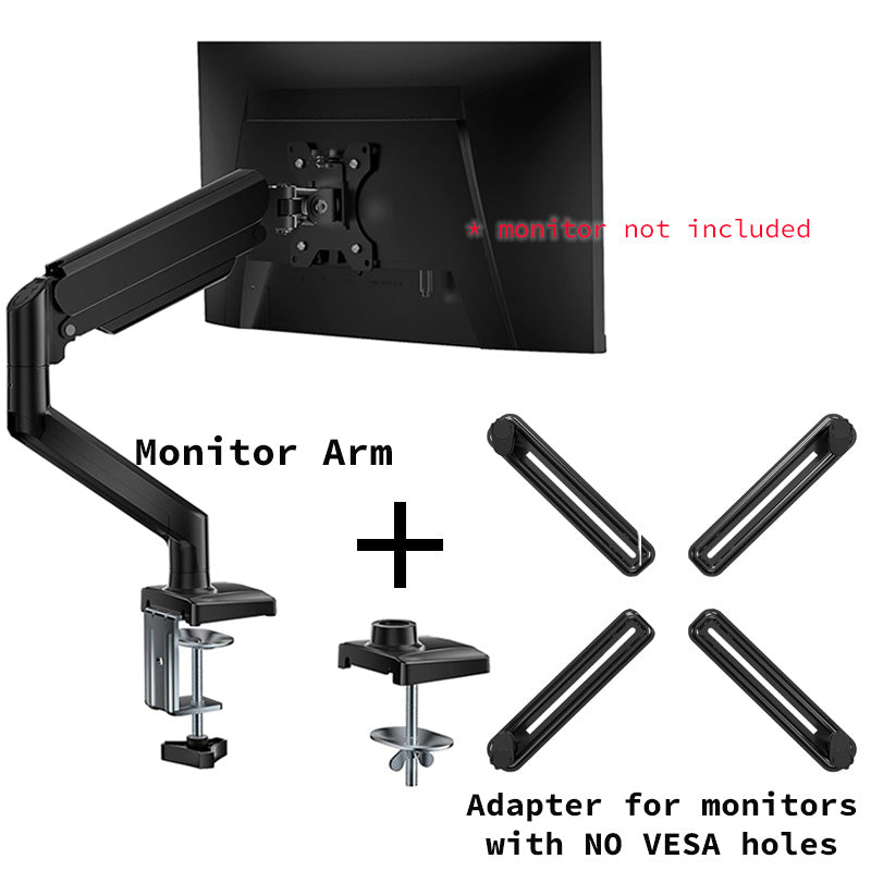 Single LCD Monitor Mount Stand - Articulating Gas Spring Monitor Arm - Adjustable Desk Mount 360 Rotation