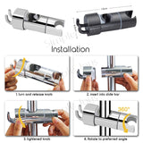 Slider Bar Showerhead Holder Adjustable Bathroom Rail Clamp