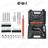 Cordless Electric Screwdriver 3.6V Rechargeable Power Drill with 47pcs Accessories Set