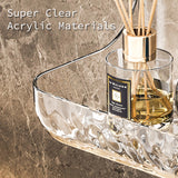 Clear Ripple Toilet Shelf Bathroom Storage Rack Kitchen Organizer Tray Adhesive Mounted No-Drill Required